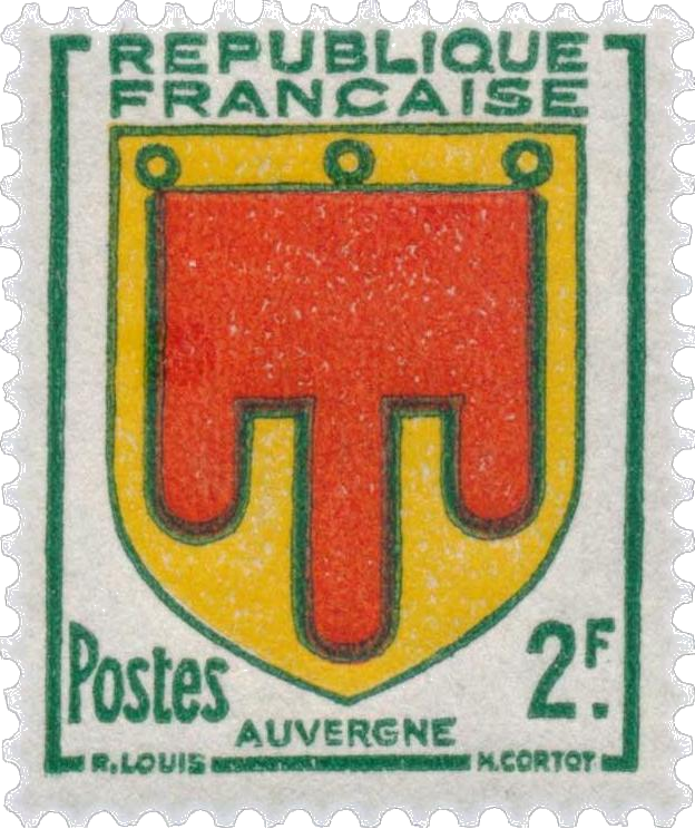 Timbre blason de l'Auvergne.